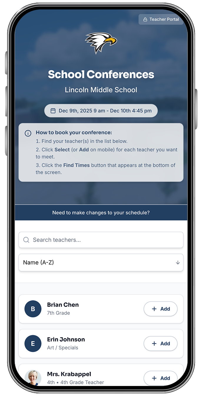 Mobile booking experience on phone
